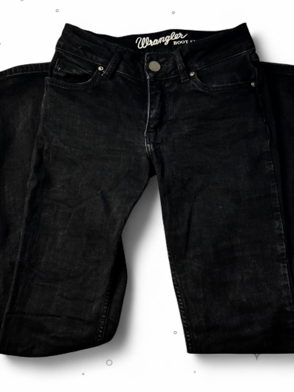 Wrangler Essential Bootcut Stretch Denim Jeans Black Size 0x34